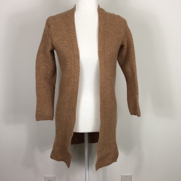 J. Crew Sweaters - J. Crew Tan Lambs Wool Open Cardigan Sweater